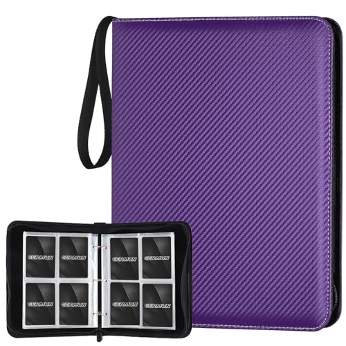 4 Pocket Card Binder - Premium Zip Trading Card Album, 400 Cards - Purple
