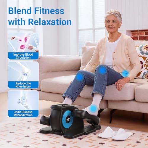 Under Desk Elliptical Exercise Machine - Portable, Black