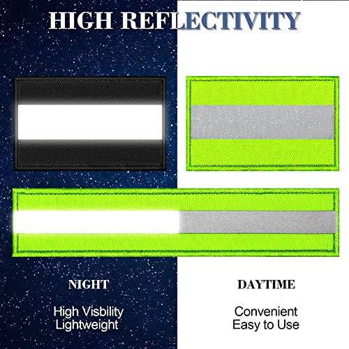 Reflective Safety Patch Set - 8 Pcs in Green Black, Dual Sizes