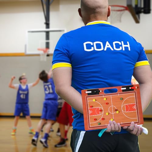 Sanxiyu Double-Sided Magnetic Basketball & Soccer Coaching Board - 16x11 Inches