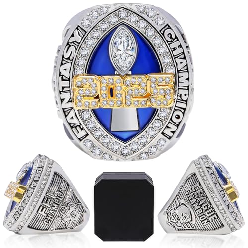 Fantasy Football Champion Ring 2025 with Gift Box - Premium Award