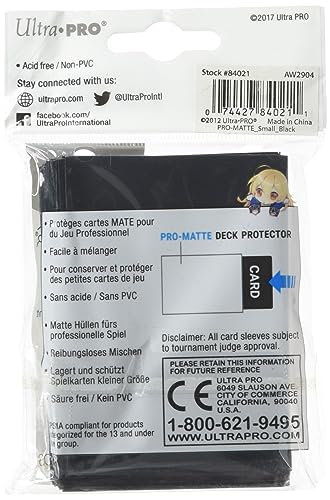 Pro-Matte Black Deck Protectors for Small Cards - 60 Count