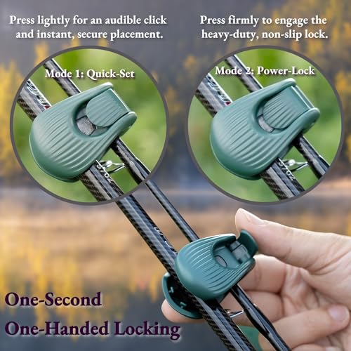 VIREYA Blue Fishing Rod Belt & Clip Set for Spinning, Fly, Casting Rods - 4 Pcs