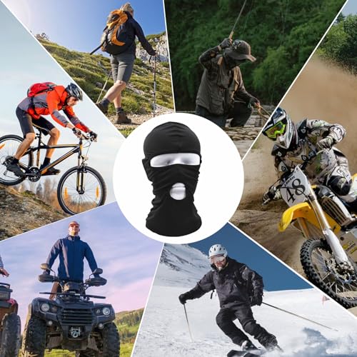 Full Face Black Balaclava Ski Mask - 3 Holes for Men & Women