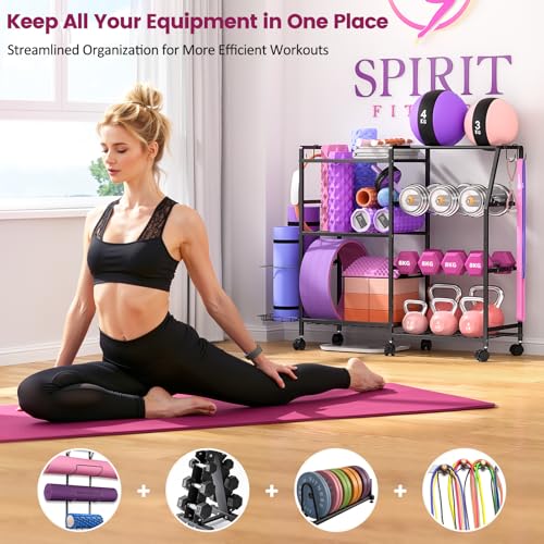 Dumbbell Rack with Wheels and Hooks - Standard Exercise Storage