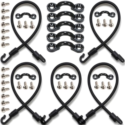 Borogo 12 Inch Adjustable Boat & Kayak Rod Tamer Strap Holders - 5 Pack