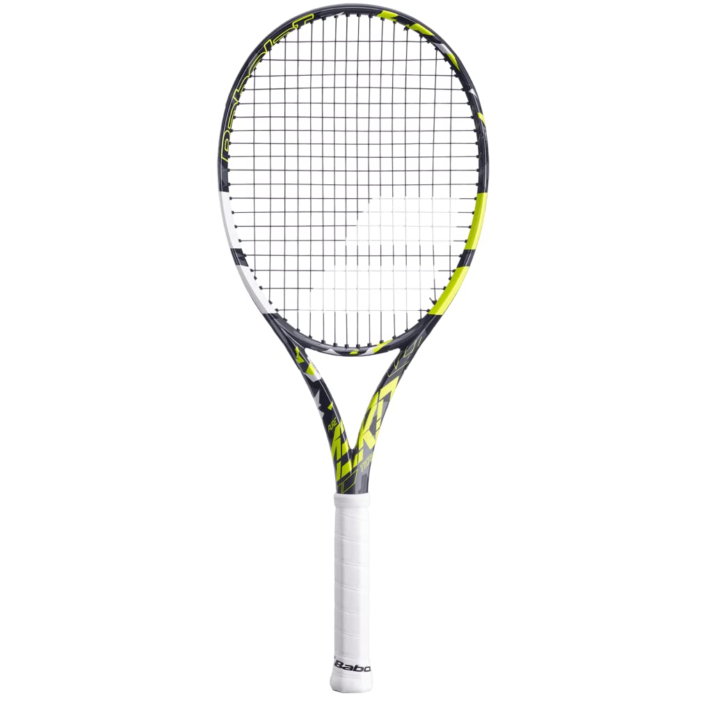Babolat Pure Aero Team Tennis Racquet - Strung with 16g White Syn Gut at Mid-Range Tension (4 3/8" Grip)