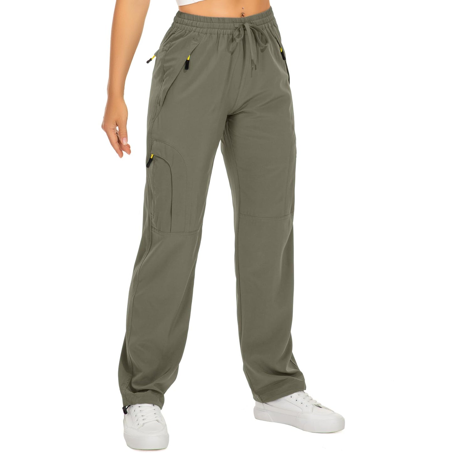 Toomett Women's Hiking Cargo Pants Quick Dry UPF50+ Outdoor Pants for Women Fishing Safari Travel Pants with Pockets,6608,Light Green,M