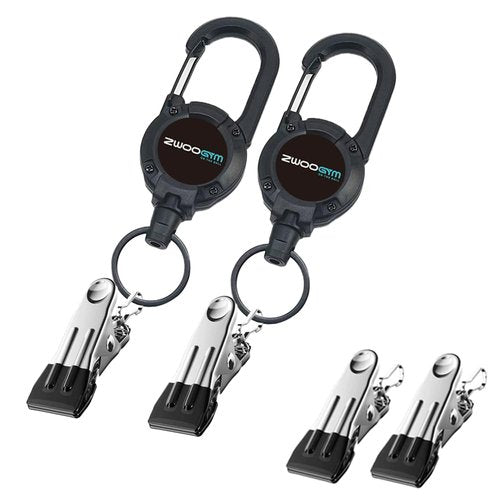ZWOOGYM Never Lose Your Golf Headcover Retractable Clips, Your Will not be Losing Your Club Covers,Golf Club Accessories for Men and Women (Black*2)