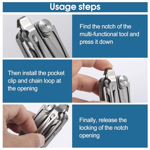 Stainless Steel Quick Release Pocket Clip & Lanyard Ring Set - 1