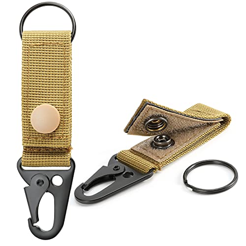 Tactical Molle Belt Keychain Gear Keeper - Tan (Pack of 2)