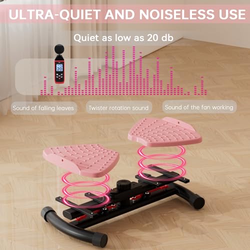 Waist Twister Machine - Smart LED Display, Ultra-Quiet - Pink