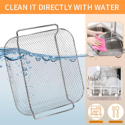 GCQ Air Fryer Basket for Emeril Lagasse Everyday 360 & 26 QT, 12.5''x10.2'' Steel Replacement Racks