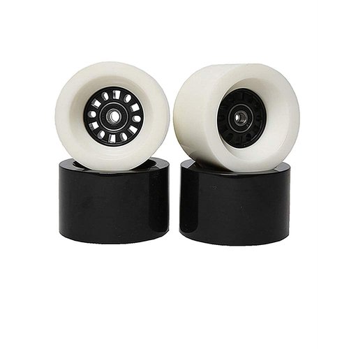 FREEDARE Longboard Wheels 83mm Skateboard Wheels with Bearings and Spacers(Black, 4PCS)