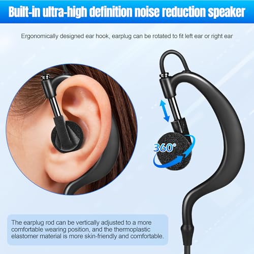 G-Type Earpiece Surveillance Kit with PTT Mic for Two-Way Radios