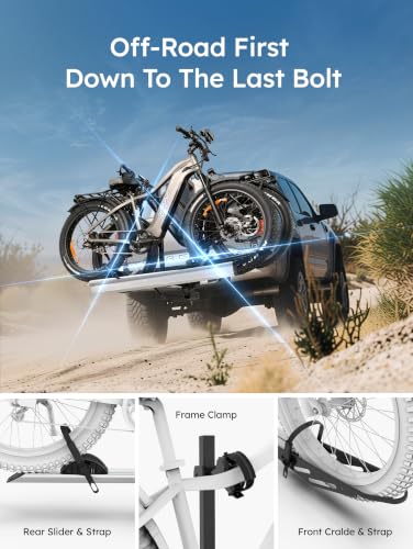 Durable Hitch Mount Bike Rack for 2 E-Bikes with Ramp - 200 lbs Capacity