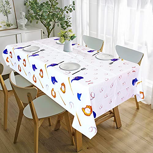 Baseball Themed Tablecloth - 4 Pack Disposable Plastic Covers