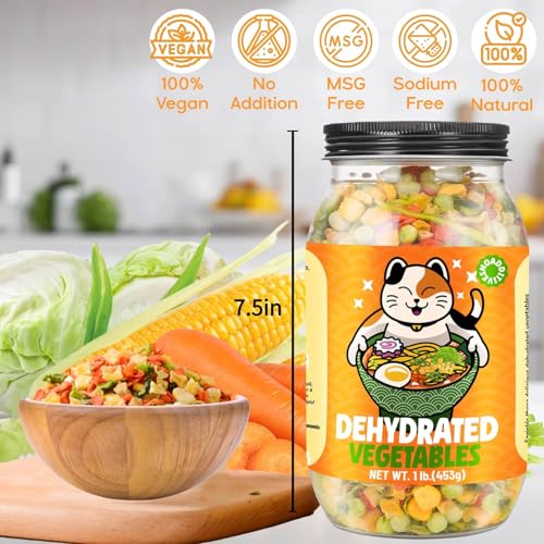 Egcina 16oz Dehydrated Vegetable Mix for Ramen - Natural, Gluten-Free Toppings