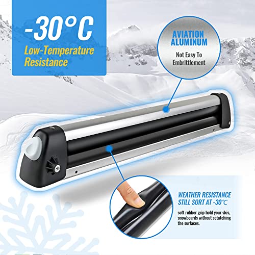 Aluminum Ski Roof Rack - Holds 6 Pairs Skis or 4 Snowboards - Large