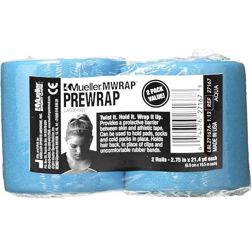 Mueller Sports Medicine Aqua MWrap Athletic Pre Wrap - Water-Resistant, Latex-Free, 2 Rolls