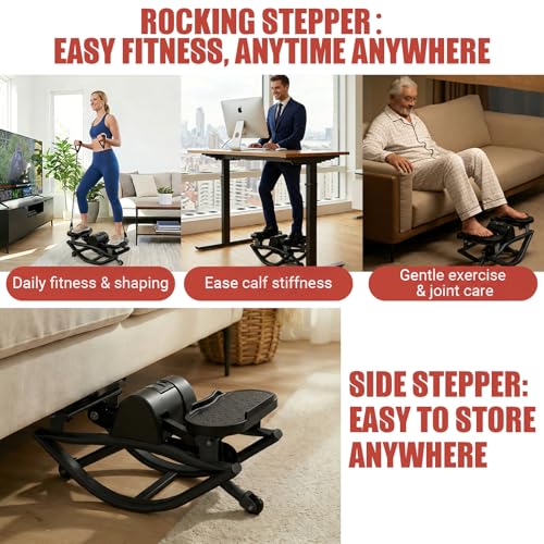 Side Stepper Exercise Machine - Glossy Black, 300 LBS Capacity