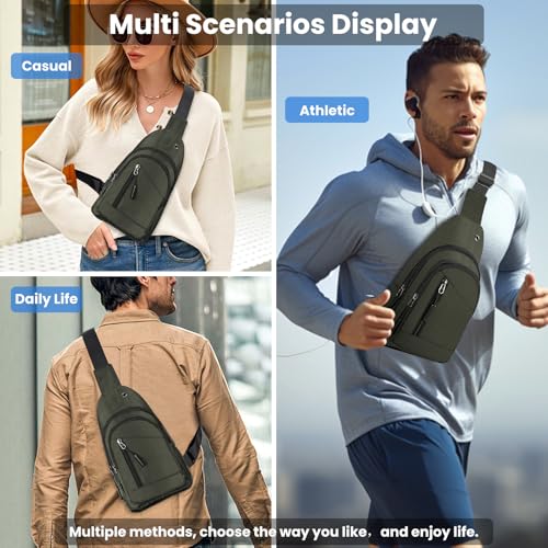 Unisex Small Crossbody Sling Bag - Water-Resistant Chest Pack for Men & Women