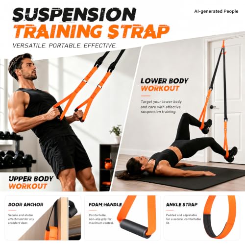 Full-Body Suspension Training Kit with Adjustable Straps & Door Anchor