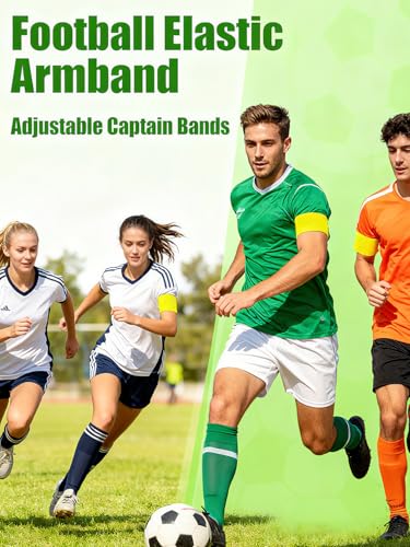 Captain's Armband Set - 6 Colors for Soccer & Rugby - Yellow