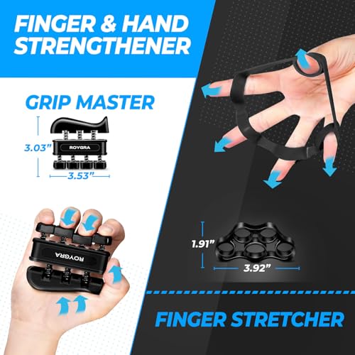 Grip Strength Trainer Set - Forearm & Hand Exercisers, Black