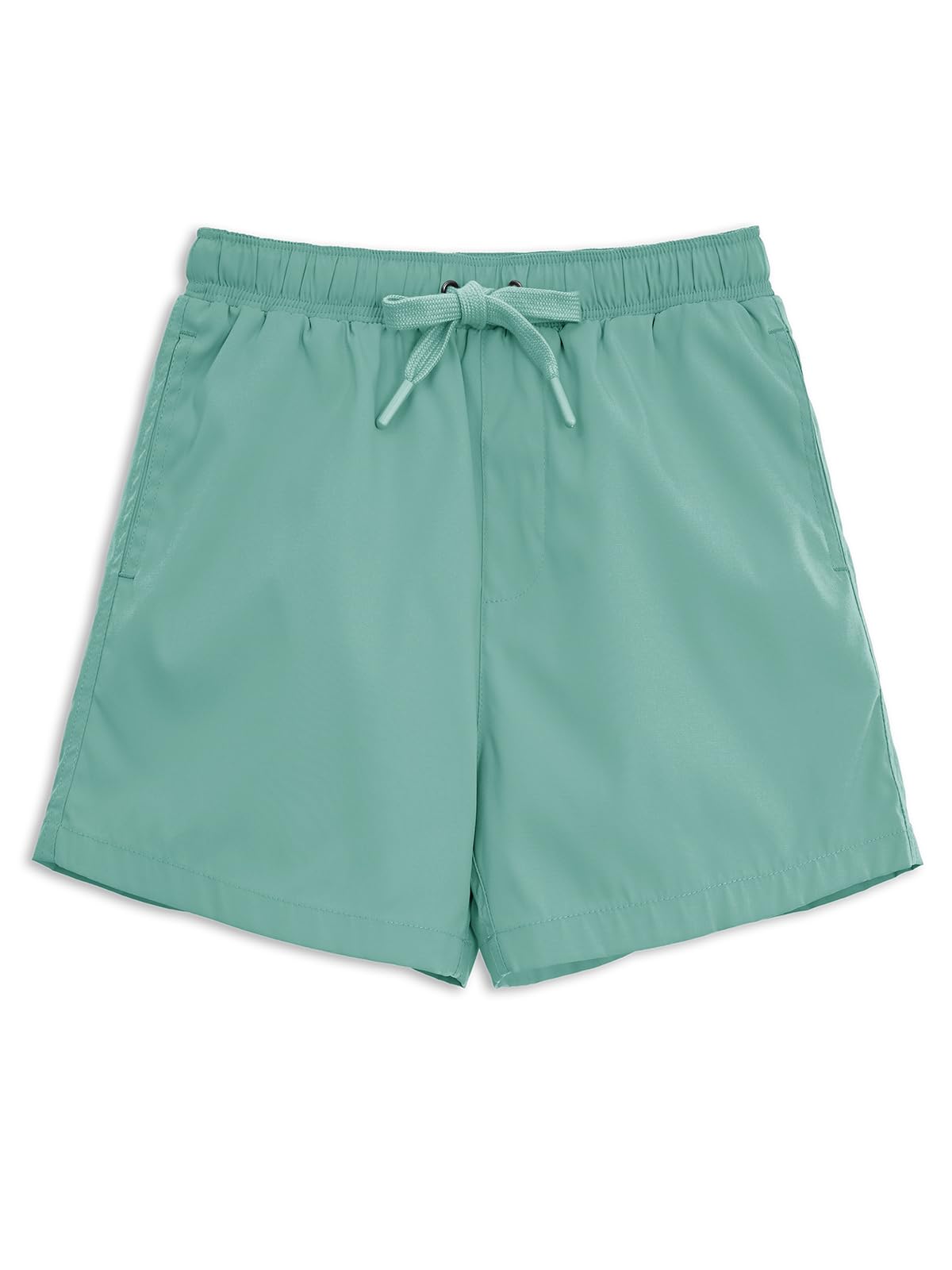 Batermoon Boys Swim Trunks Kids Summer Drawstring Swim Board Shorts Fashion Quick Dry Beach Bathing Suit Light Green
