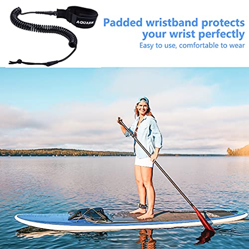 11ft Coiled Paddle Board Leash for Surfing & SUP Safety