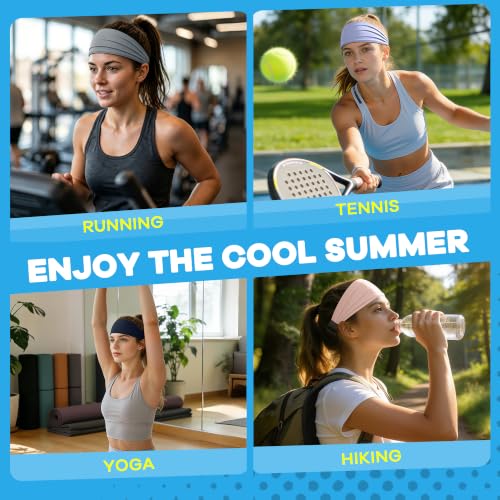 Adjustable Cooling Headband for Women - Purple Sweatband