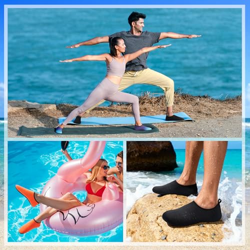 Quick-Dry Water Shoes for Women & Men - Black, Sizes 7-8 Women/6-7 Men