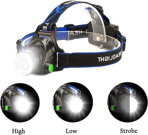 GaiGaiMall 3000 Lumen Headlamp Flashlight 3 Modes Waterproof Led Head Lamp Headlight with AAA Batteries, (1-Pack)