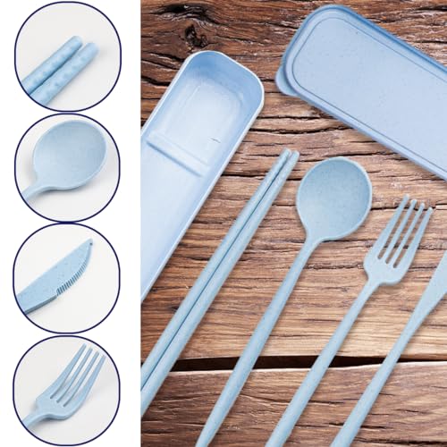 Reusable Camping Utensils Set - 4-Piece Travel Cutlery Set - Color A