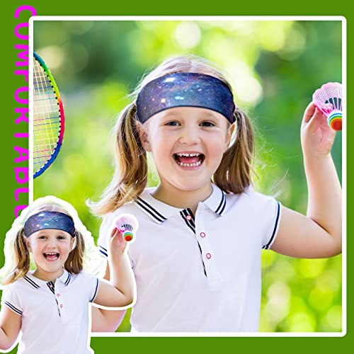 4 Pack Athletic Sweatbands - Breathable Non-Slip Headbands - Galaxy
