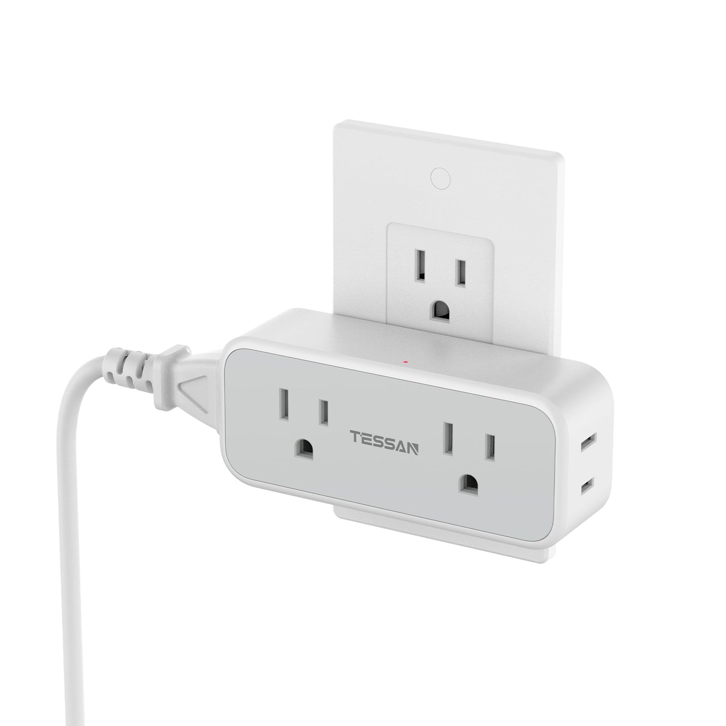 Outlet Extender Surge Protector, TESSAN Multi Wall Plug with 4 AC Electrical Outlets, 3 Sided Multiple Plug Expander, 1875W Max, Power Splitter 3 Prong Adapter for Home Bathroom Office Dorm Room