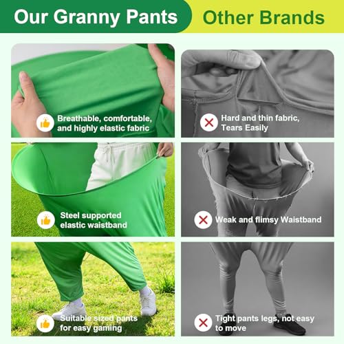 Large Yellow & Green Granny Pants Yard Game Set with Bouncy Balls & Pump for Outdoor Party
