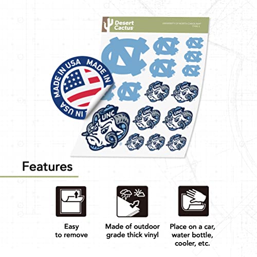 North Carolina Tar Heels Sticker Decal 8.5x11 Inch Vinyl NCAA Fan Accessory