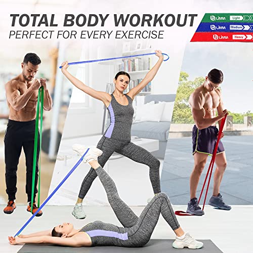 Limm Multicolor Fabric Resistance Bands Set - 40 Inch Loop Bands for Legs, Butt, Yoga & Pilates - 4 Pack