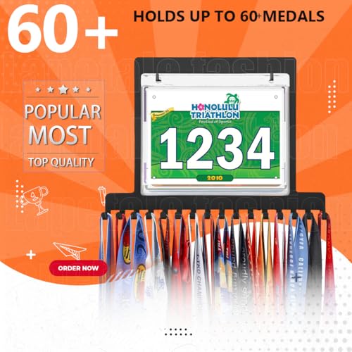 Metal Race Medal and Bib Display Hanger for Runners