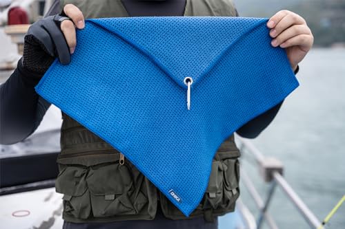 Microfiber Fishing Towels - 16” x 16”, Pack of 3 - Black, Grey, Blue