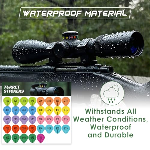 8 Sheets Rifle Scope Turret Stickers for Long Range Shooting