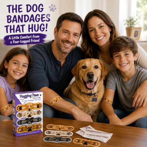 Adorable Dog Bandages - Hugging Paws Wound Wraps, 24 Ct