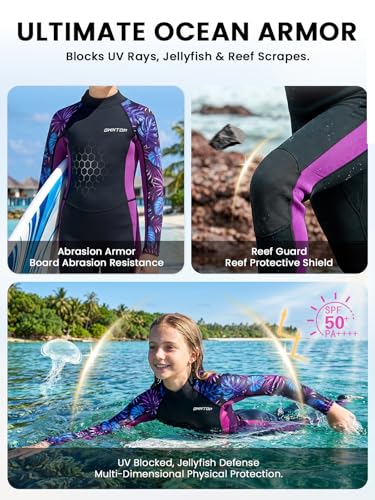 Owntop Kids 2.5mm Purple Neoprene Wetsuit for Youth