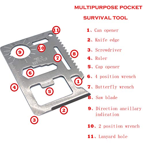 11-in-1 Stainless Steel Survival Multi-Tool Card - Compact EDC Wallet Tool