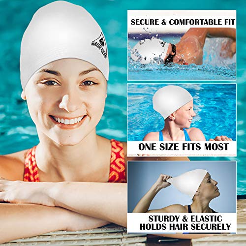 Latex Swim Cap for Adults - Durable & Flexible - White