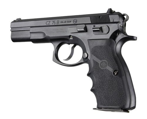 Hogue OverMolded Rubber Grip for CZ 75 Full Size & CZ 85, Black - 75000