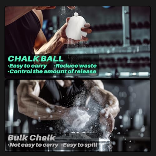 Gym Chalk Balls for Climbing and Weightlifting - 2 Pack, 60g Each