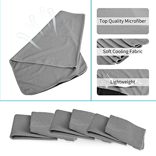 Cooling Towels - 4 Pack Gray, Instant Reusable Microfiber for Sports & Fitness
